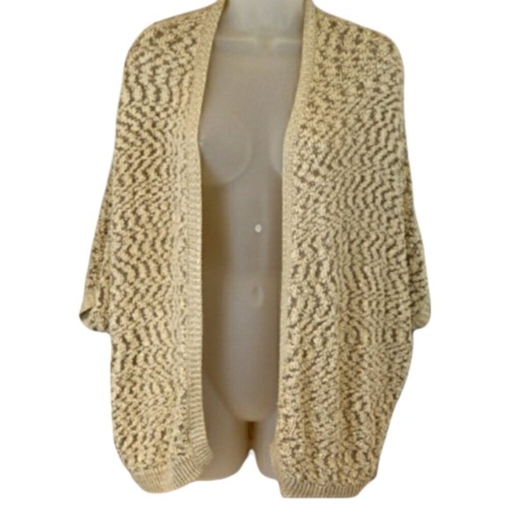 Staring at Stars Cream Open Weave Cardigan Sweater Small Boho Clean Girl Style